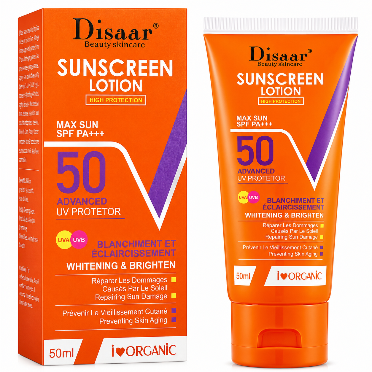 Disaar Sunscreen SPF 50 Moisturizing Sun Block Lotion Waterproof