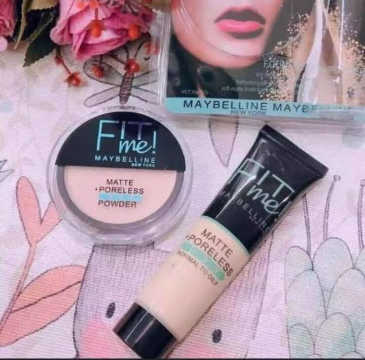 2 in 1 Matte Face Powder & Foundation Set for Oily Skin